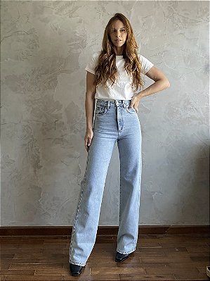 Calça Wide Marmorizada