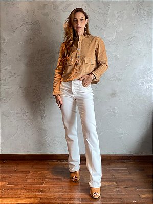 CALÇA RETA LONGA OFF WHITE