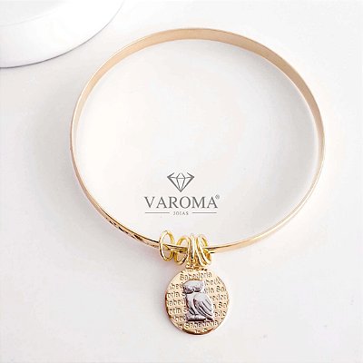 Bracelete com pingente de corujinha banhado em ouro 18k