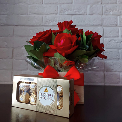 Box Red Roses Ferrero Rocher