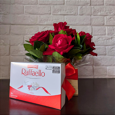 Box Red Roses Raffaello