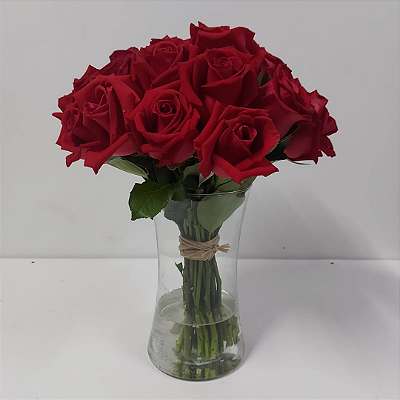 Amor de 24 Rosas Vermelhas no Vidro