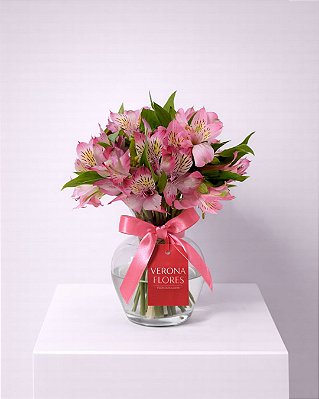 Arranjo Astromélias Rosa Delicata