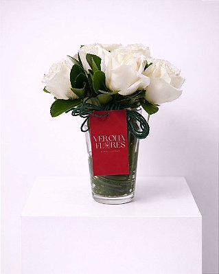 Mini Arranjo Pureza de Rosas Brancas