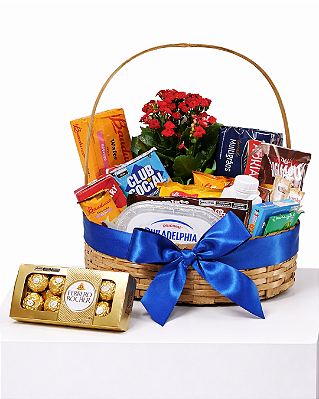 Cesta Café da Manhã Elegância Azul