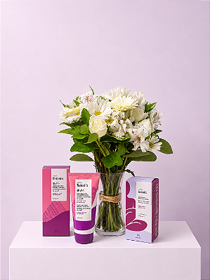 Arranjo Elegance Branco com Kit Natura