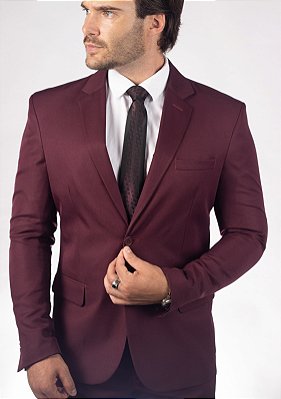 Terno Slim Masculino - Bordô Gabardine OC2244