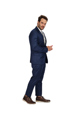 Terno Slim Masculino - Azul Poliviscose OC2094