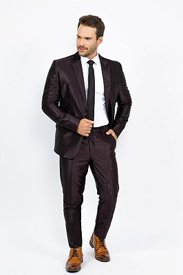 Terno Slim Masculino - Bordo com Brilho OC2096