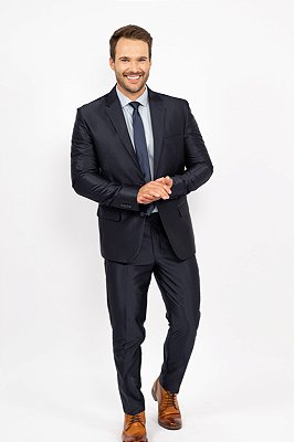 Terno Slim Masculino - Marinho Poliviscose com Brilho OC2096