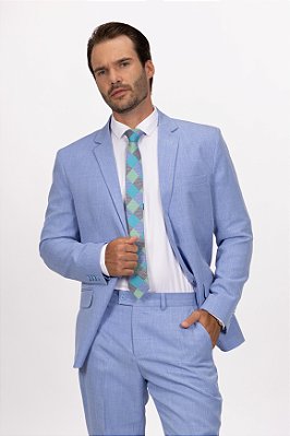 Terno Slim Masculino -  Melange Azul Serenity OC2240