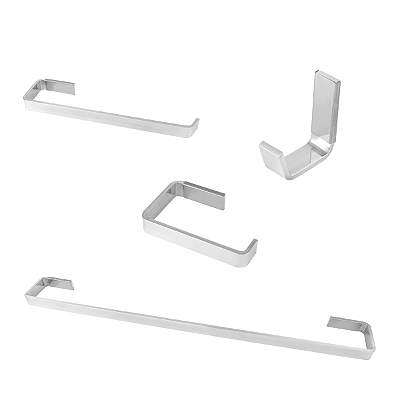 Kit Acessorios Para Banheiro Quadrado 4 Peças Cromado - kitcromadoquadrado