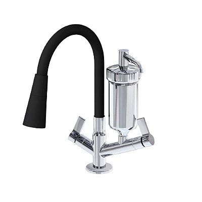 Torneira Gourmet Com Filtro Preta Silicone Bancada - 2168conepreto C72