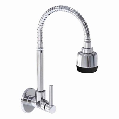 Torneira Gourmet de Parede Flexível - Duplo Jato e 1/4 de Volta para Cozinha - 1167gppretoc72
