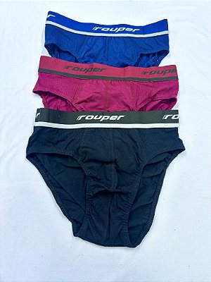 Kit c/3 Cuecas Slip Adulto Microfibra Sensitive Rouper
