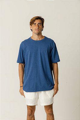 T-shirt Cânhamo Loose Azul