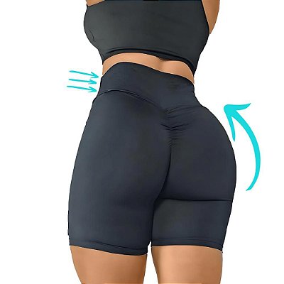 Short Feminino Empina Levanta Bumbum Fitness Poliéster