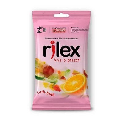 Preservativo Lubrificado Com Aroma De Tutti Frutti 3 Unidades Rilex