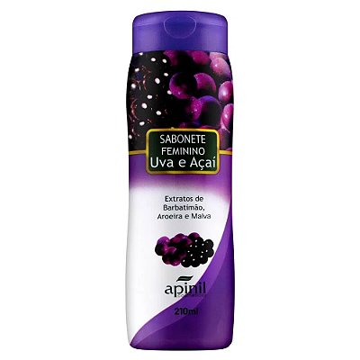 Sabonete Íntimo Feminino Aroma De Uva E Açai 210ml Apinil Cosméticos