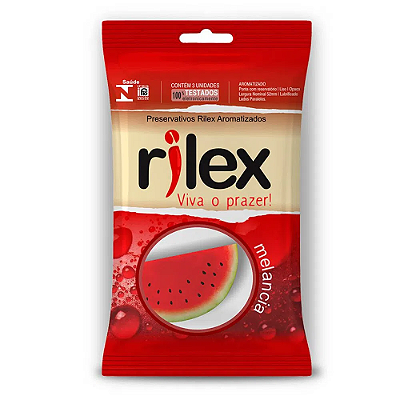 Preservativo Lubrificado Com Aroma De Melancia 3 Unidades Rilex