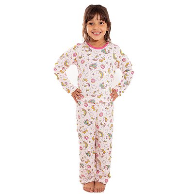 Pijama Infantil Menina com Manga Longa E Calça Inverno