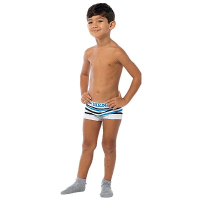 Cueca Boxer Em Microfibra Infantil Men Cores Variadas