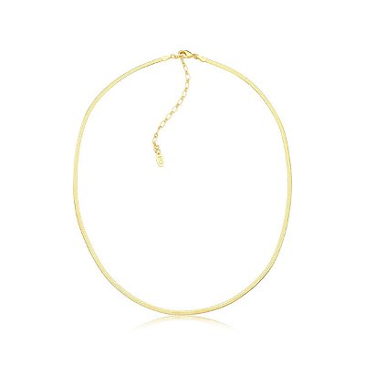 Colar Fita Fino 2mm banhado a ouro