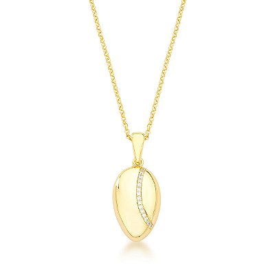 Colar Oval Cravejado em Zircônia banhado a ouro