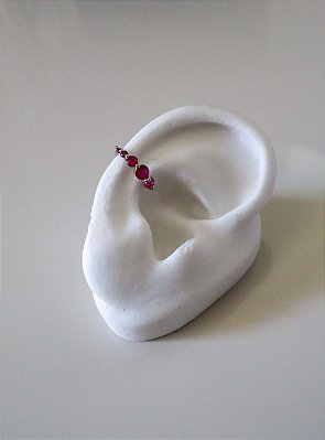 Piercing fake pontos de luz safira rosa ródio branco