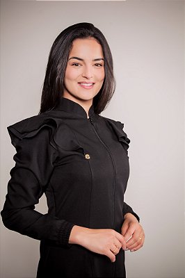 Jaleco Dafne manga longa - Preto