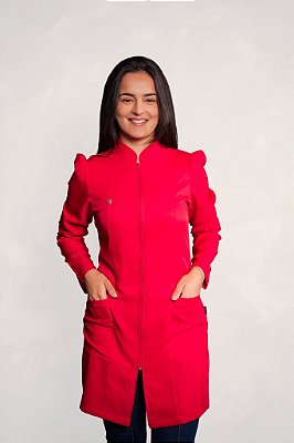 Jaleco Fabiana manga longa - Vermelho