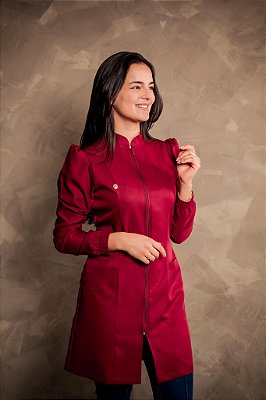 Jaleco Gabrielly manga longa - Bordô