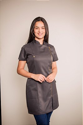 Jaleco Evelyn manga curta - Chumbo