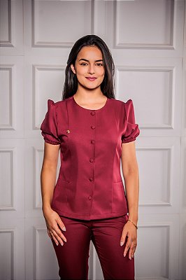 Scrub Bella manga curta - Bordô