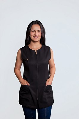 Jaleco Isis sem manga - Preto