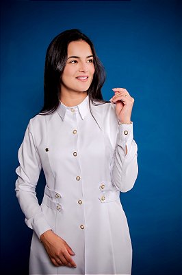 Jaleco Jhenifer manga longa - Branco