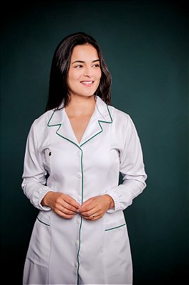 Jaleco Faculdade - Branco com verde