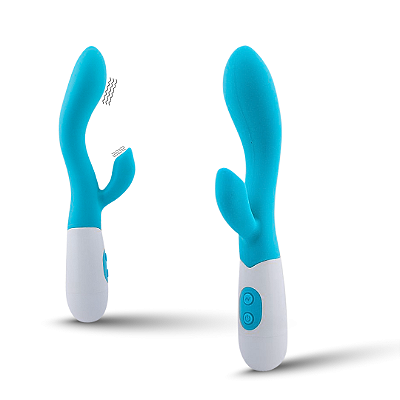 Estimulador de Ponto G e Clitóris Dois Motores em Silicone com 20 Modos de Vibração - À Pilhas - Lançamento