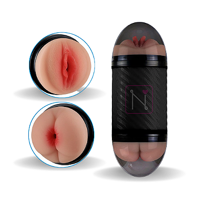 Masturbador Cup 2 em 1 - Vagina e Ânus em Cyber Skin