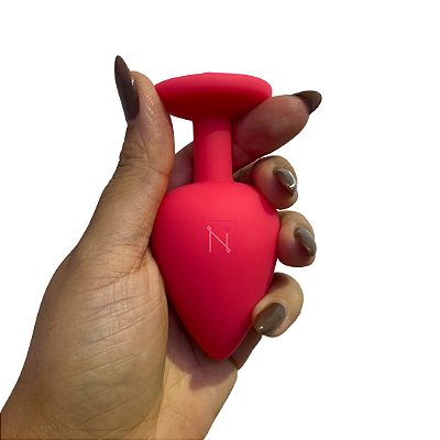 Plug Anal em Silicone Grande - Pink com Joia