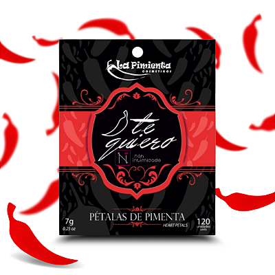 Pétalas Perfumadas em Formato de Pimenta Vermelha - 120 Unidades