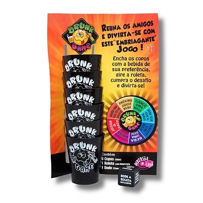 Jogo do Goró - Drunk Game com 6 Copos