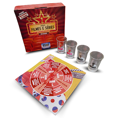 Jogo da Roleta Filmes e Séries com 4 Copos