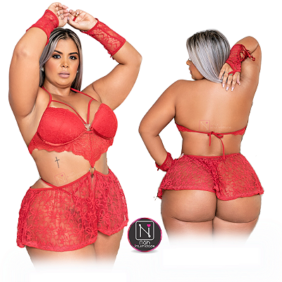 Body Vestidinho Vermelho - Plus Size