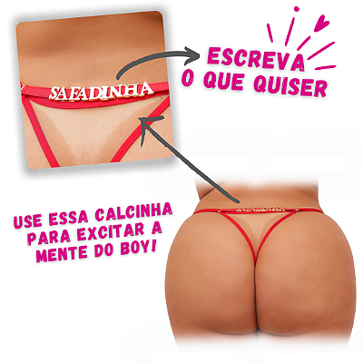 Calcinha Plus Size Personalizável com Tule Transparente - Letras Vendidas Separadamente