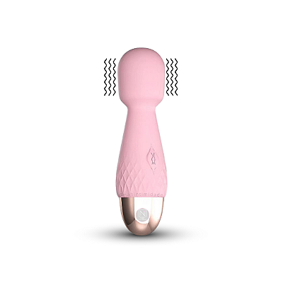 Massageador Mini Varinha Mágica em Silicone com 10 Vibrações - USB