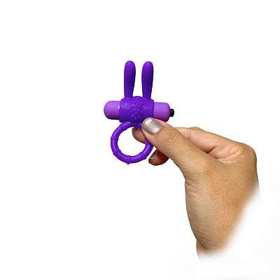 Anel Peniano Coelhinho Turbo com 10 Vibrações - Roxo