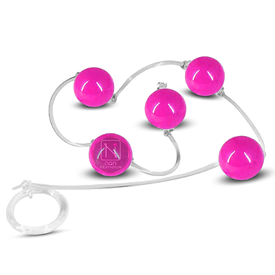 Bolinhas Tailandesas Média - Cordão com 5 Bolas de 1,8cm - Pink