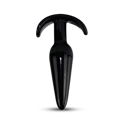 Plug Anal Anatômico em Jelly Com Alça - 11x2,7cm - Preto