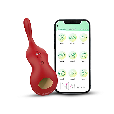 Vibrador de Calcinha - Controle por APP Recarregável - Cor Vermelha